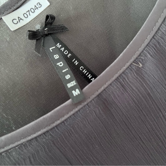 LAPIS Grey Beaded Spaghetti Strap Top Soze Medium - Picture 4 of 5